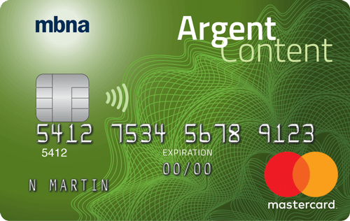 Mastercard Platine Plus Argent Content MBNA voir détails