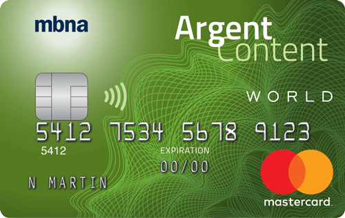 Mastercard World Argent Content MBNA voir détails