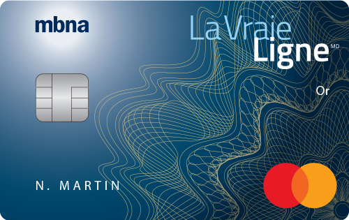 Mastercard La Vraie Ligne Or MBNA voir détails